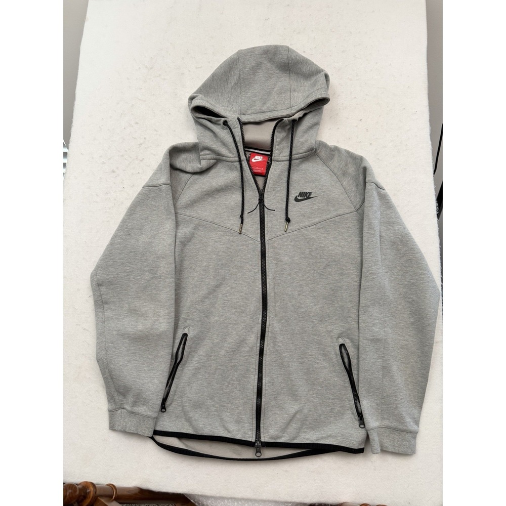 Nike Jacket Mens L Gray Sportswear Tech Fleece Full Zip Hoodie 545277-063 NICE